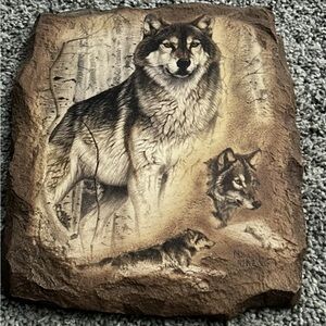 Guardians Of Earth Enduring Spirits Wall Plaque Wolf 1st Issue Bradford Exchange